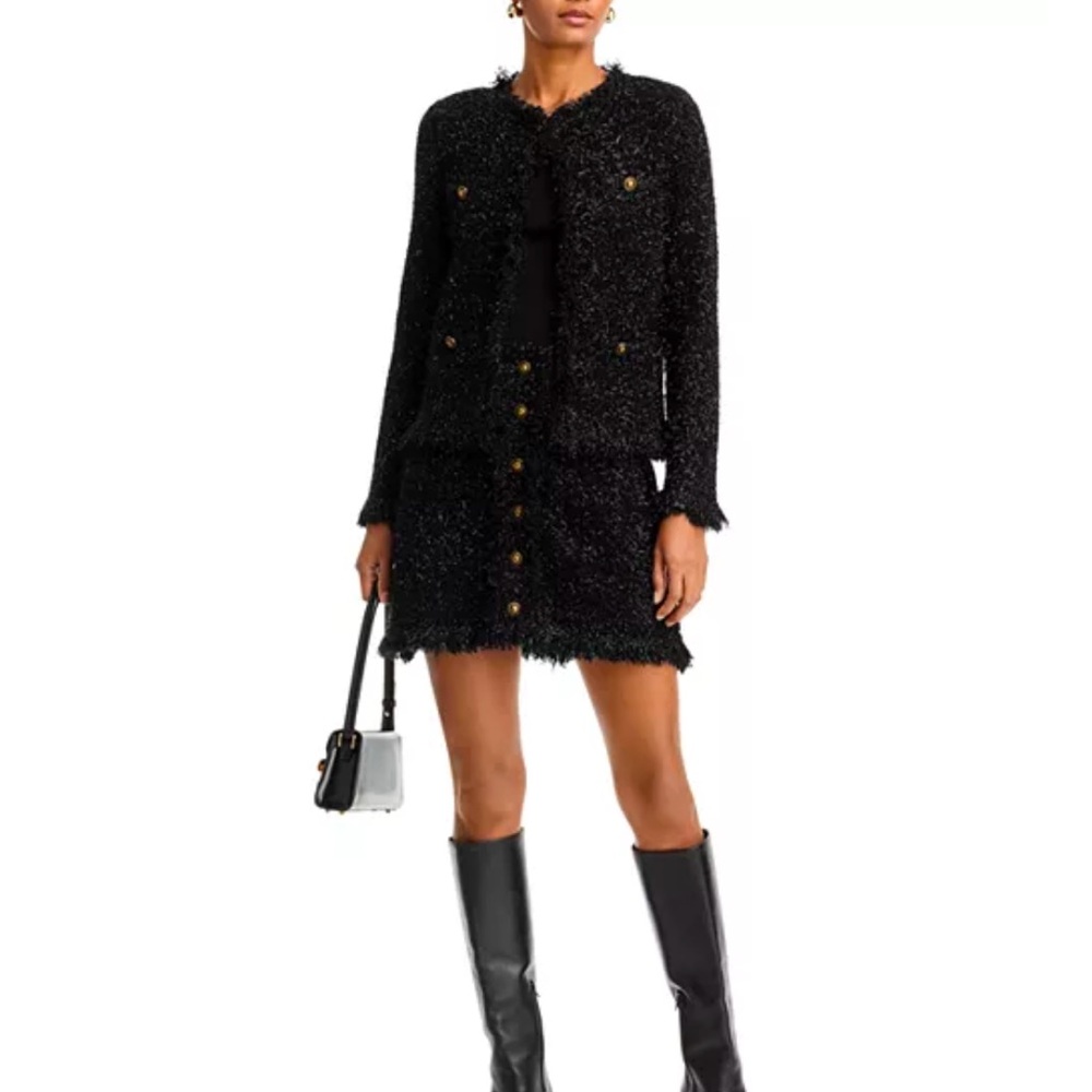 Aqua eyelash black textured Jacket NEW